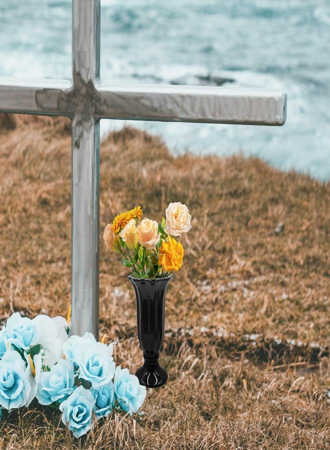 Oooct Cemetery Vase for Grave Decorations With Metal Spike, Ceramics Vase for Memorial Markers, Graveside Decor Sign for Outdoor Yard Lawn - Image 5